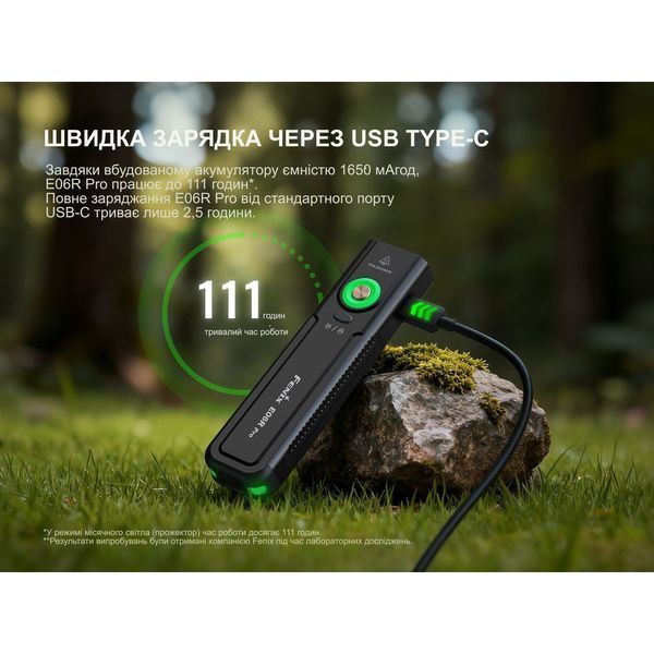 Фото Ліхтар Fenix E06R PRO, зелений E06RPROG,