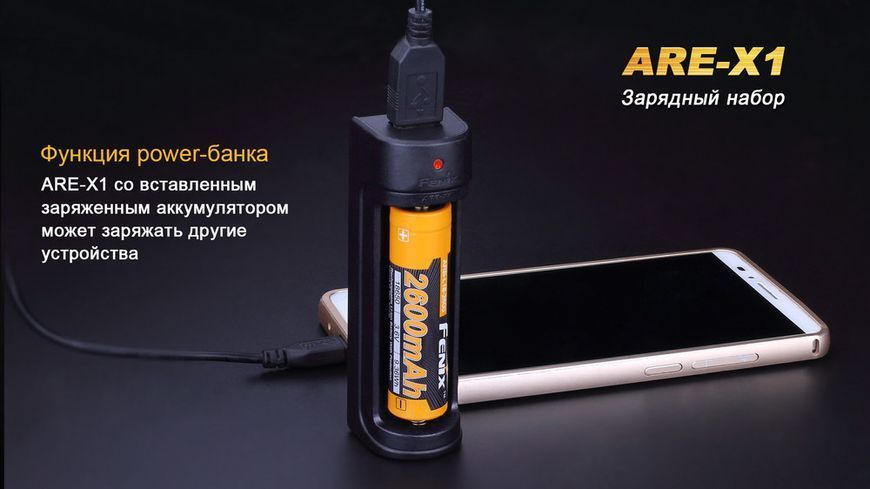 Фото Зарядное устройство Fenix ARE-X1 + аккумулятор Fenix2600mAh ARE-X12016,