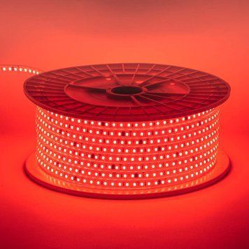 Фото Світлодіодна стрічка червона 220V герметична AVT smd2835 120LED/м 9Вт/м IP65 11х5.5mm 1022492,