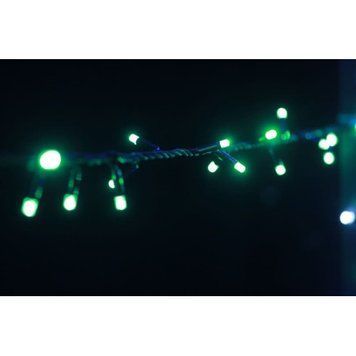 Фото Гірлянда вулична LUMION нитка &laquo;String light&raquo; Flicker 200LED 230V IP44 чорний / зелене 10м 4018671,