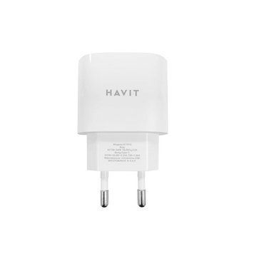 Фото Швидкий зарядний пристрій HAVIT HV-UC1016 USB-C 20W 3A White 27188,