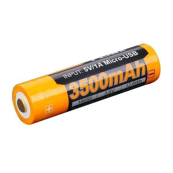 Фото Аккумулятор 18650 Fenix (3500 mAh) micro usb зарядка ARB-L18-3500U,