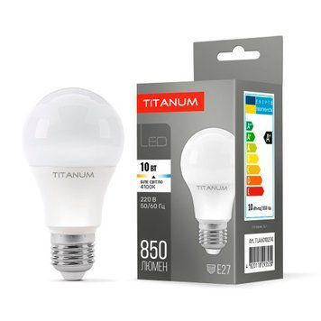 Фото LED лампа TITANUM A60 10W E27 4100K 23802,