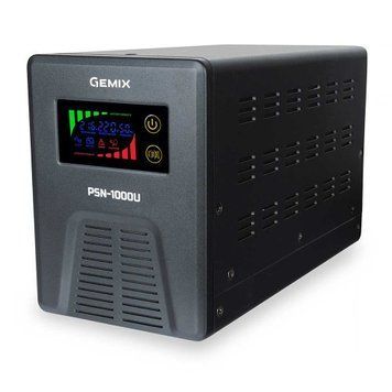 Фото ДБЖ Gemix PSN-1000U LCD, 1000ВА/600Вт, 7/9/13A, 3xEURO Schuk PSN1000U,