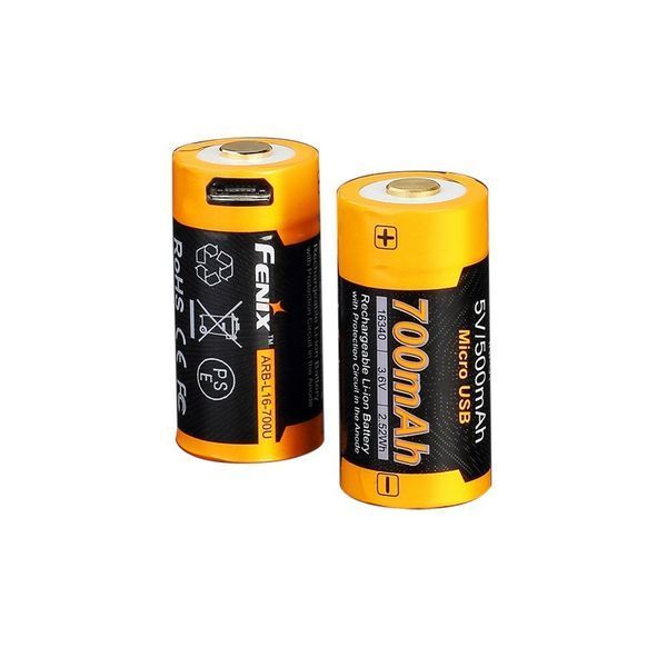 Фото Аккумулятор 16340 Fenix (700 mAh) micro usb зарядка ARB-L16-700U,