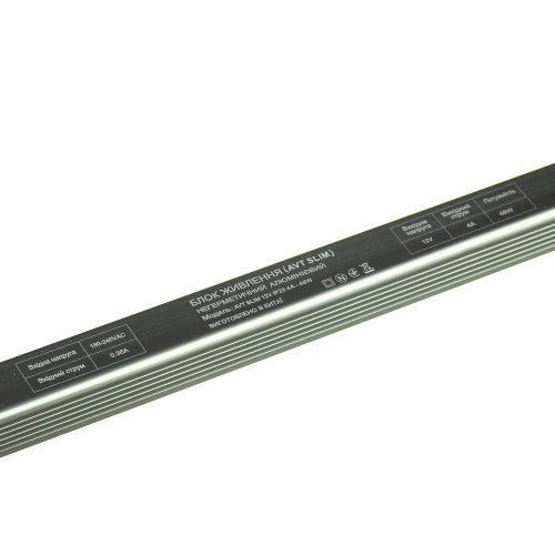 Фото Блок живлення вузький 12 В 4А 48Вт IP20 AVT SLIM 1021912,