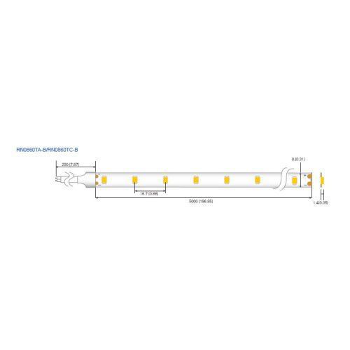 Фото LED стрічка RISHANG 60-2835-12V-IP20 5,5W 490Lm 6000K 5м (RN0860TA-B-W) 364,