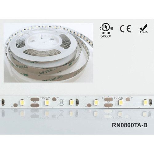 Фото LED стрічка RISHANG 60-2835-12V-IP20 5,5W 490Lm 6000K 5м (RN0860TA-B-W) 364,
