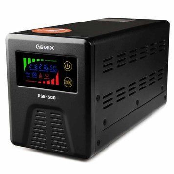 Фото ДБЖ Gemix PSN-500 LCD, 500ВА/300 Вт, 1хEURO Schuko PSN500VA,