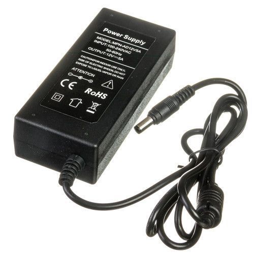 Фото Led блок живлення 12V 5А 60Вт зі штекером і кабелем живлення 1013430,
