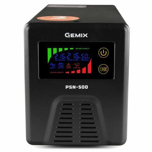 Фото ДБЖ Gemix PSN-500 LCD, 500ВА/300 Вт, 1хEURO Schuko PSN500VA,