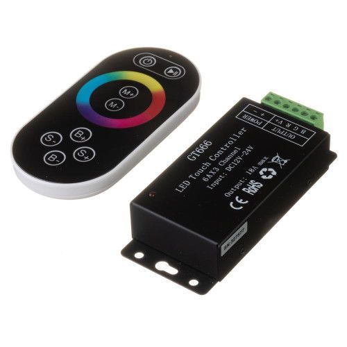 Фото LED контроллер светодиодный черный RGB 18А 216Вт, (8 кнопок) 1009695,