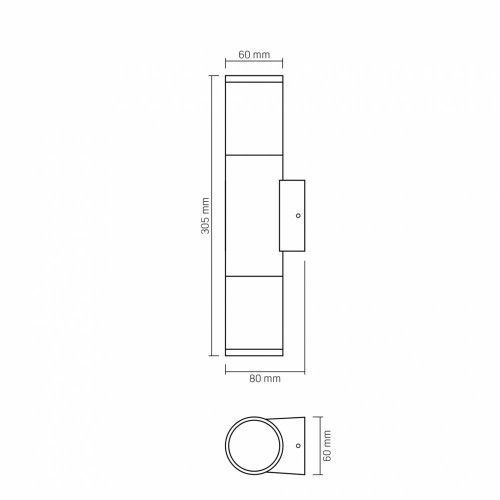 Фото LED світильник архітектурний AR092B IP54 VIDEX 2xGU10 28154,