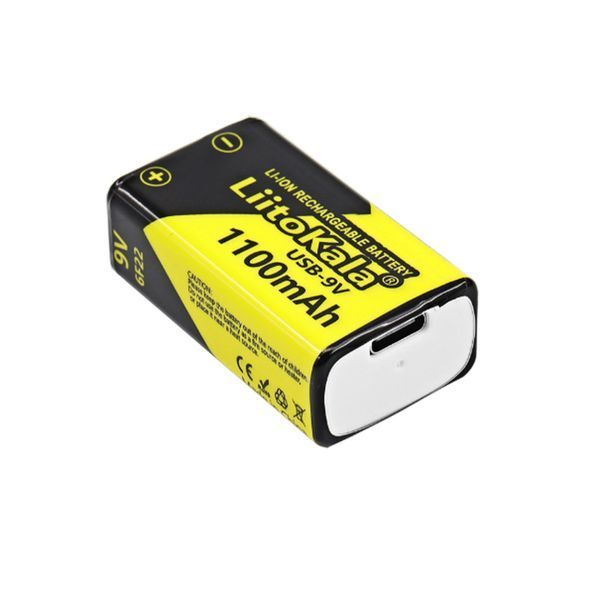 Фото USB акумулятор Крона LiitoKala Type C на 1100 мАг 9V Li-9V,