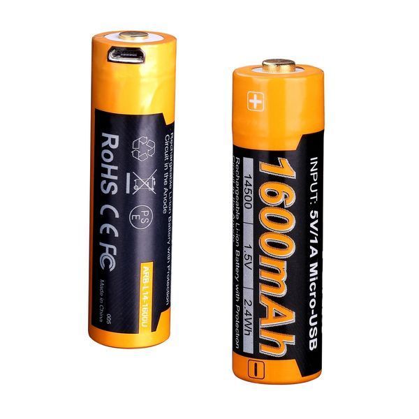 Фото Акумулятор 14500 Fenix ARB-L14-1600U micro usb зарядка ARB-L14-1600U,