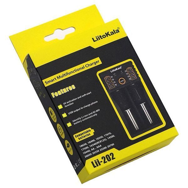 Фото Зарядное устройство для Liitokala Lii-202, Ni-Mh/Li-ion/Li-Fe/LiFePO4, Type-C, Powerbank, LED, Box Lii-202,