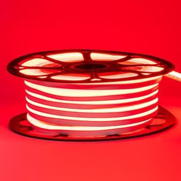 Фото Неонова стрічка світлодіодна червона 24V силікон 6х12 AVT - smd2835 120LED/м 9Вт/м IP65 1022842,
