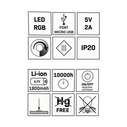Фото Настільна лампа Goldlux 325433 Candy Led RGB IP20 USB 72971,