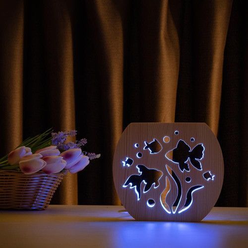 Фото Светильник ночник ArtEco Light с дерева LED "Аквариум" с пультом и регулировкой цвета, RGB 1020459,