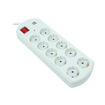 Фото Мережевий фільтр живлення PowerPlant 5м, 10 розеток, USB, євро, 100% мідь (YS-N6065/5) (EX610556) U0835963,