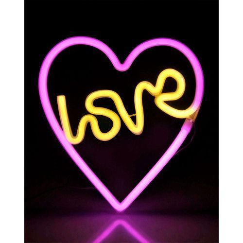 Фото Светильник Goldlux 327154 Neon Love Heart Led 1x3W USB 5V DC 1A IP20 Wh 91601,