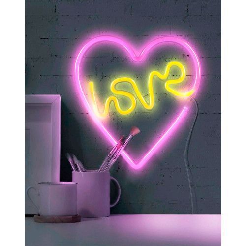 Фото Светильник Goldlux 327154 Neon Love Heart Led 1x3W USB 5V DC 1A IP20 Wh 91601,