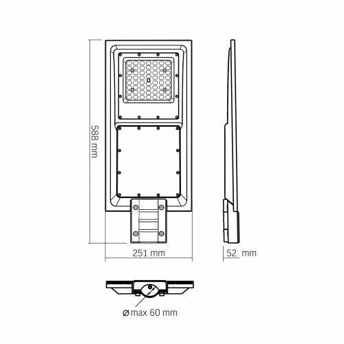 Фото LED фонарь уличный автономный VIDEX 2300Lm 5000K (VL-SLSO-082-S) 27954,