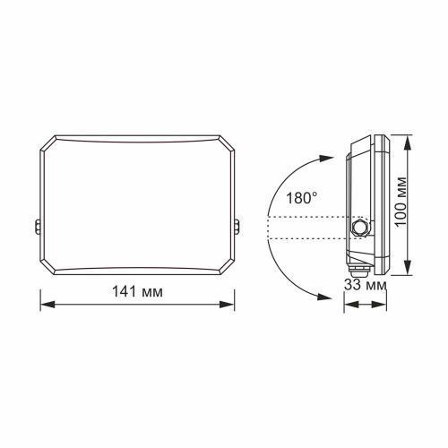 Фото LED прожектор VIDEX F3 30W 5000K 220V Black (VLE-F3-0305B) 27714,