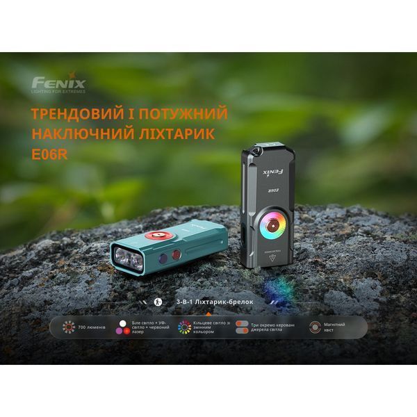 Фото Фонарь наключительный Fenix E06R серый E06RGray,