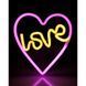 Фото Светильник Goldlux 327154 Neon Love Heart Led 1x3W USB 5V DC 1A IP20 Wh 91601, вид 4,
