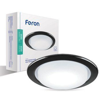 Фото Вбудований неповоротний світильник Feron DL53 чорний хром 1822,