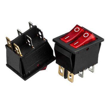Фото Переключатель KCD2-2101N, ON-OFF, (6 pin) RR (красный красный) 1015715,