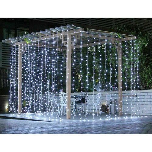 Фото Гірлянда вулична STARLIGHT бахрома білий 75LED IP44 прозорий 2x0,7м 57268,