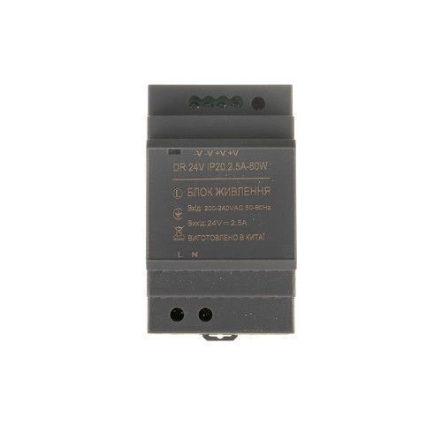 Фото Блок питания на DIN-рейку 24V 2,5А 60W IP20 DR 1021422,