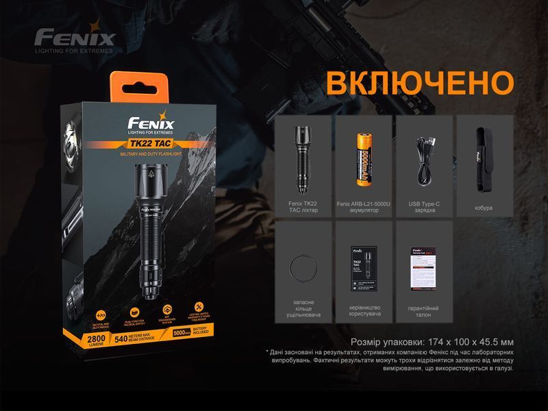 Фото Фонарь ручной Fenix TK22TAC TK22TAC,