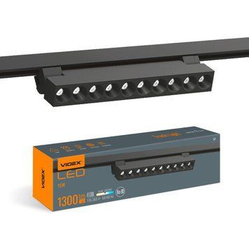 Фото LED світильник трековий VIDEX TR06 15W 4100K 220V чорний 28197,