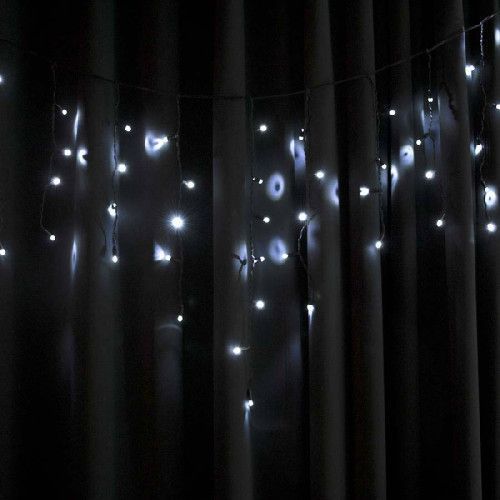 Фото Гірлянда вулична STARLIGHT бахрома білий 75LED IP44 чорний 2x0,7м 57269,