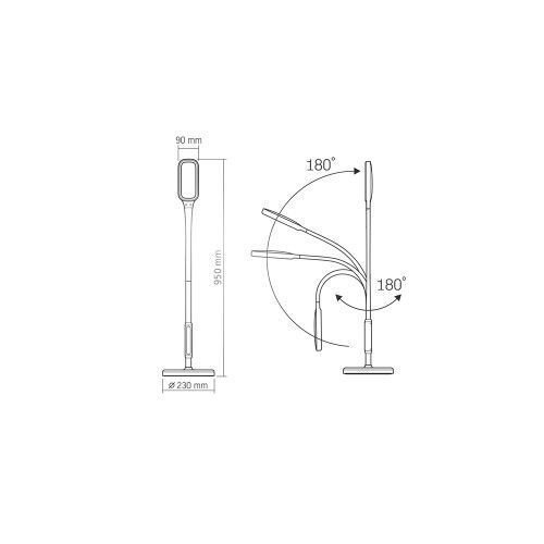 Фото LED торшер білий VIDEX TF07W 14W 3000-5500K 24857,