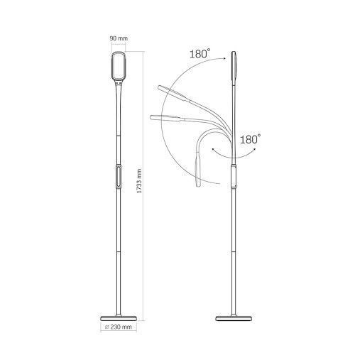 Фото LED торшер білий VIDEX TF07W 14W 3000-5500K 24857,