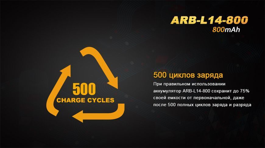 Фото Аккумулятор 14500 Fenix (800 mAh) ARB-L14-800,