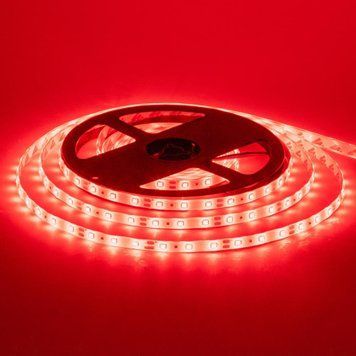Фото Світлодіодна стрічка червона 12V smd2835 60LED/м IP20 1012007,