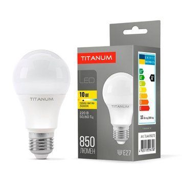 Фото LED лампа TITANUM A60 10W E27 3000K 24880,