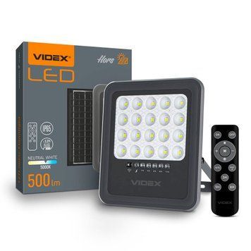 Фото LED прожектор автономний VIDEX 500Lm 5000K 27409,