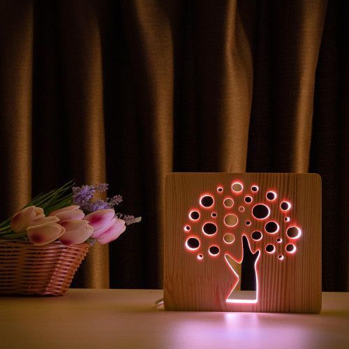 Фото Светильник ночник ArtEco Light с дерева LED "Деревце" с пультом и регулировкой цвета, RGB 1020479,