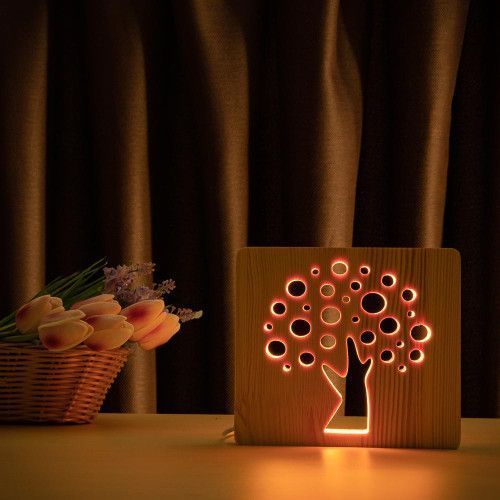 Фото Светильник ночник ArtEco Light с дерева LED "Деревце" с пультом и регулировкой цвета, RGB 1020479,