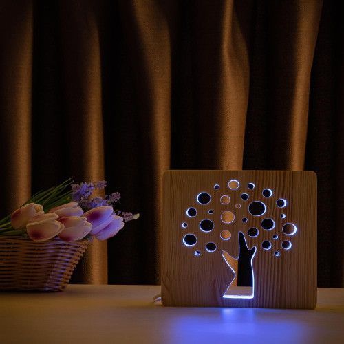 Фото Светильник ночник ArtEco Light с дерева LED "Деревце" с пультом и регулировкой цвета, RGB 1020479,