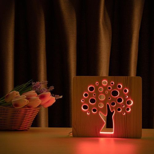 Фото Светильник ночник ArtEco Light с дерева LED "Деревце" с пультом и регулировкой цвета, RGB 1020479,