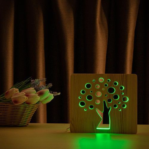 Фото Светильник ночник ArtEco Light с дерева LED "Деревце" с пультом и регулировкой цвета, RGB 1020479,