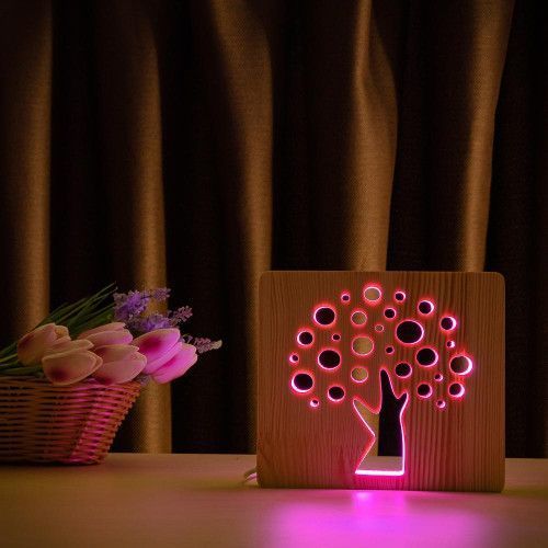 Фото Светильник ночник ArtEco Light с дерева LED "Деревце" с пультом и регулировкой цвета, RGB 1020479,