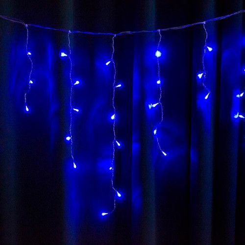 Фото Гирлянда уличная STARLIGHT бахрома синий Flash 75LED IP44 черный 2x0,7м 57263,